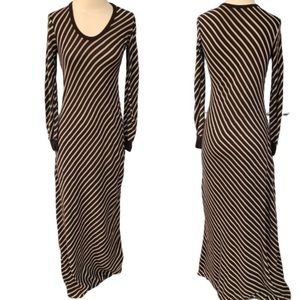 Vintage Striped Maxi Sweater Dress